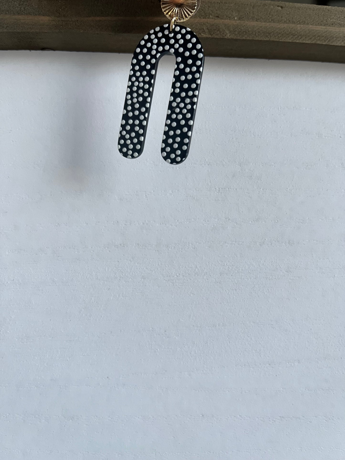 Textured White Drop Earrings