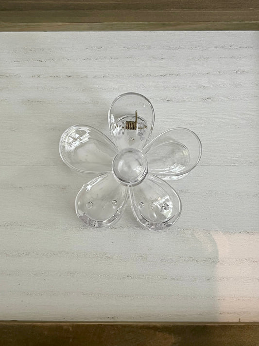 Clear Flower Hair Clip