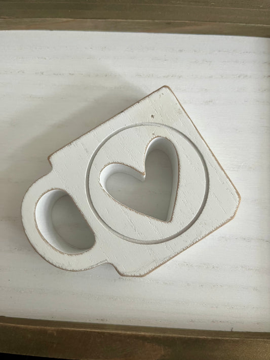 Wood Heart Mug Block