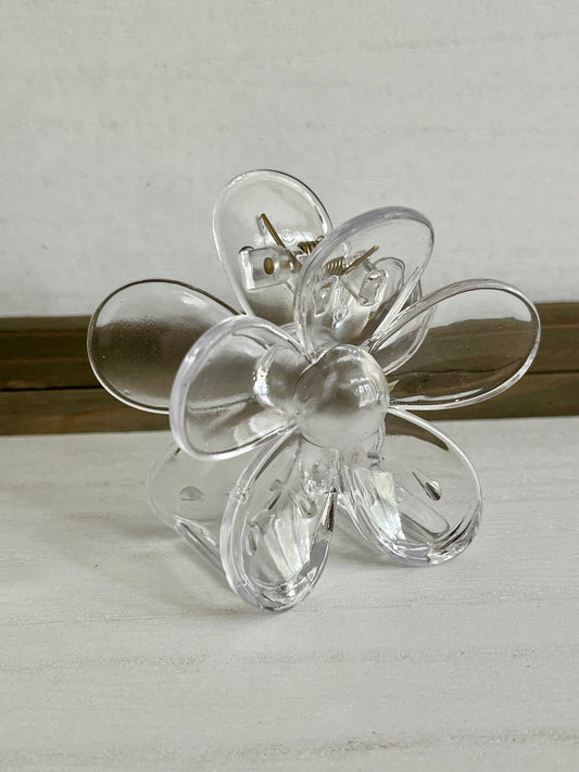 Clear Flower Hair Clip