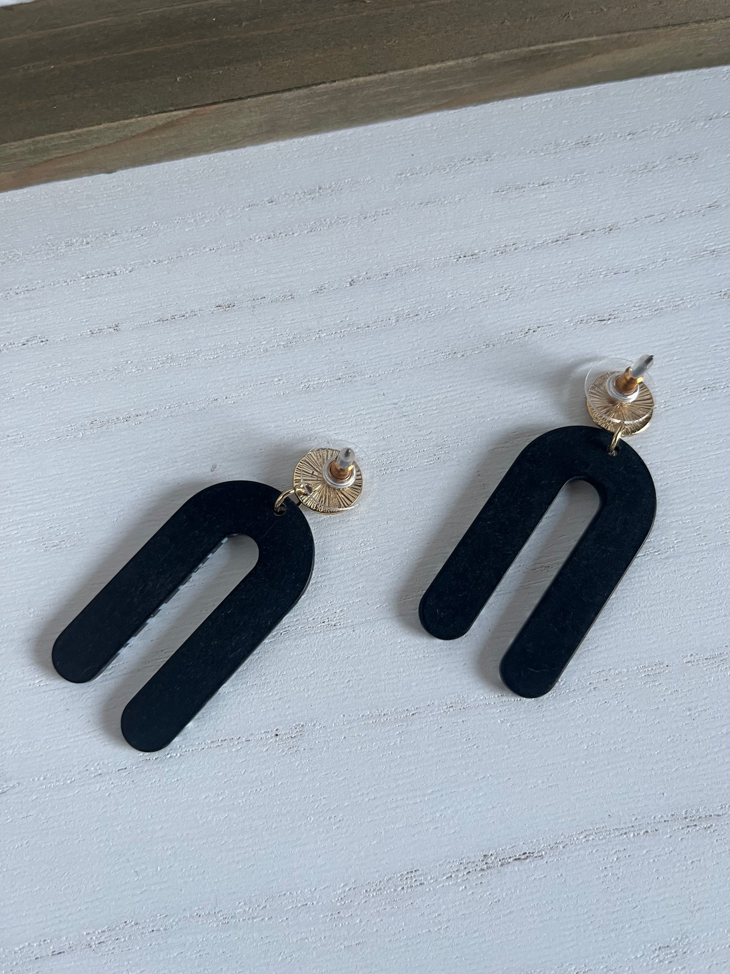 Textured White Drop Earrings