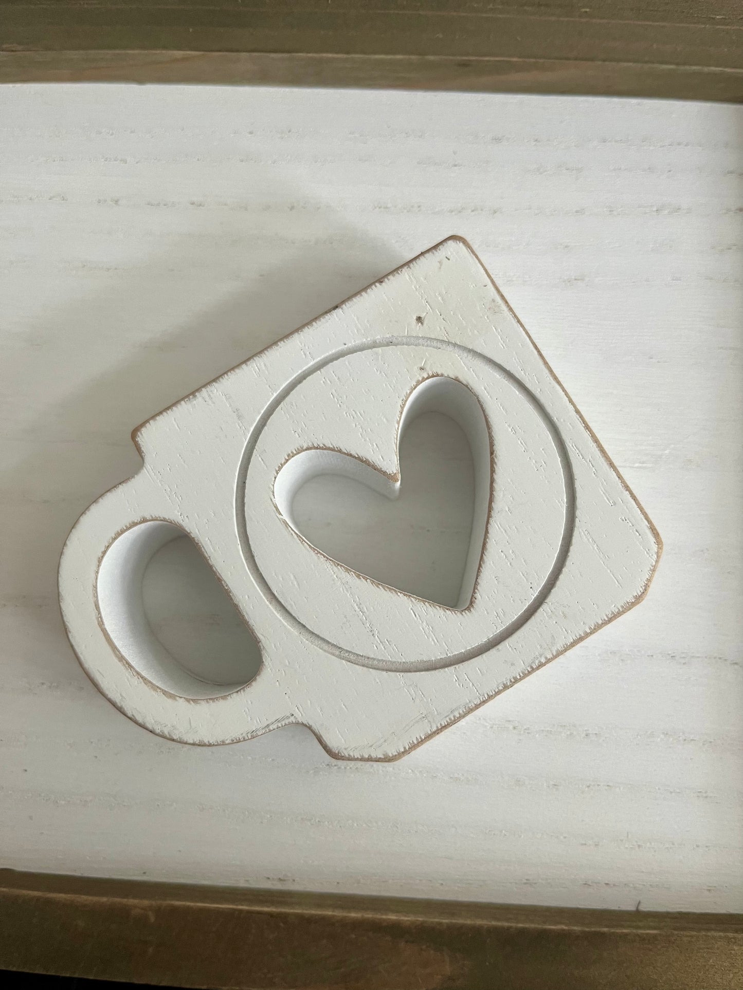 Wood Heart Mug Block