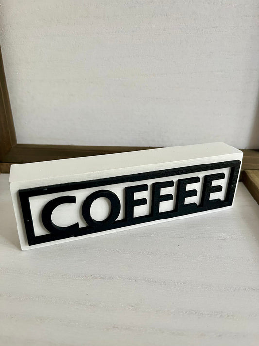 Wood Coffee Word Block