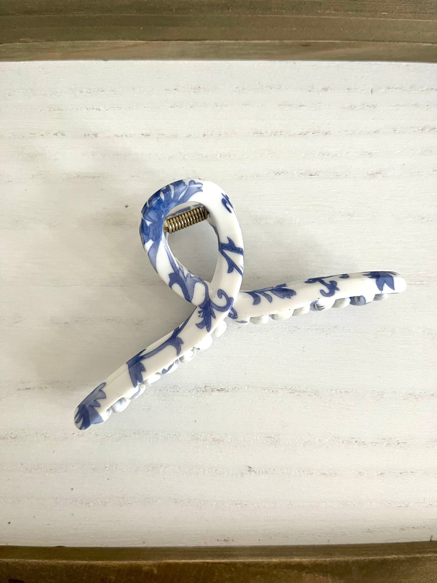 Vintage Style Blue Floral Hair Clip