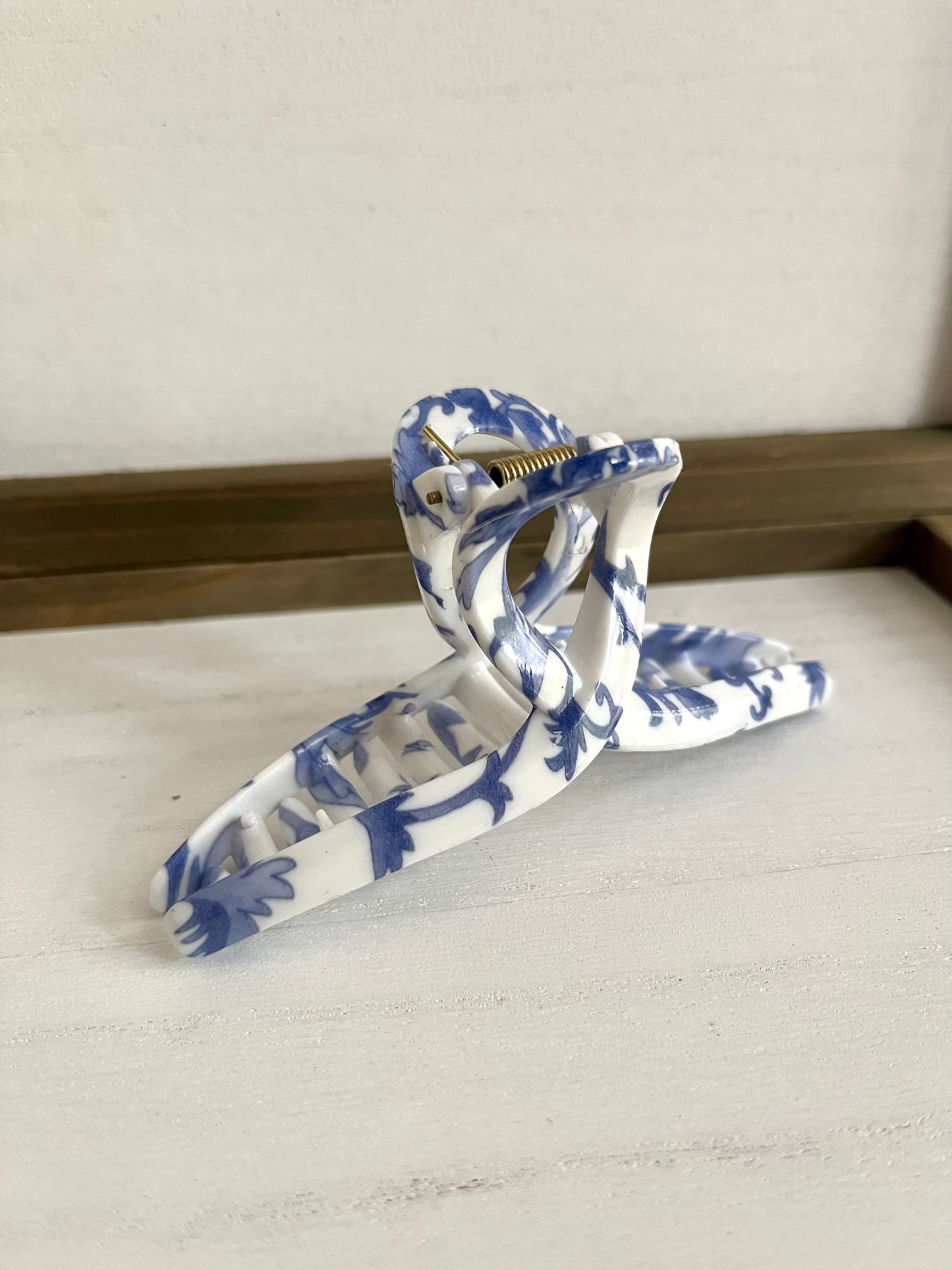 Vintage Style Blue Floral Hair Clip