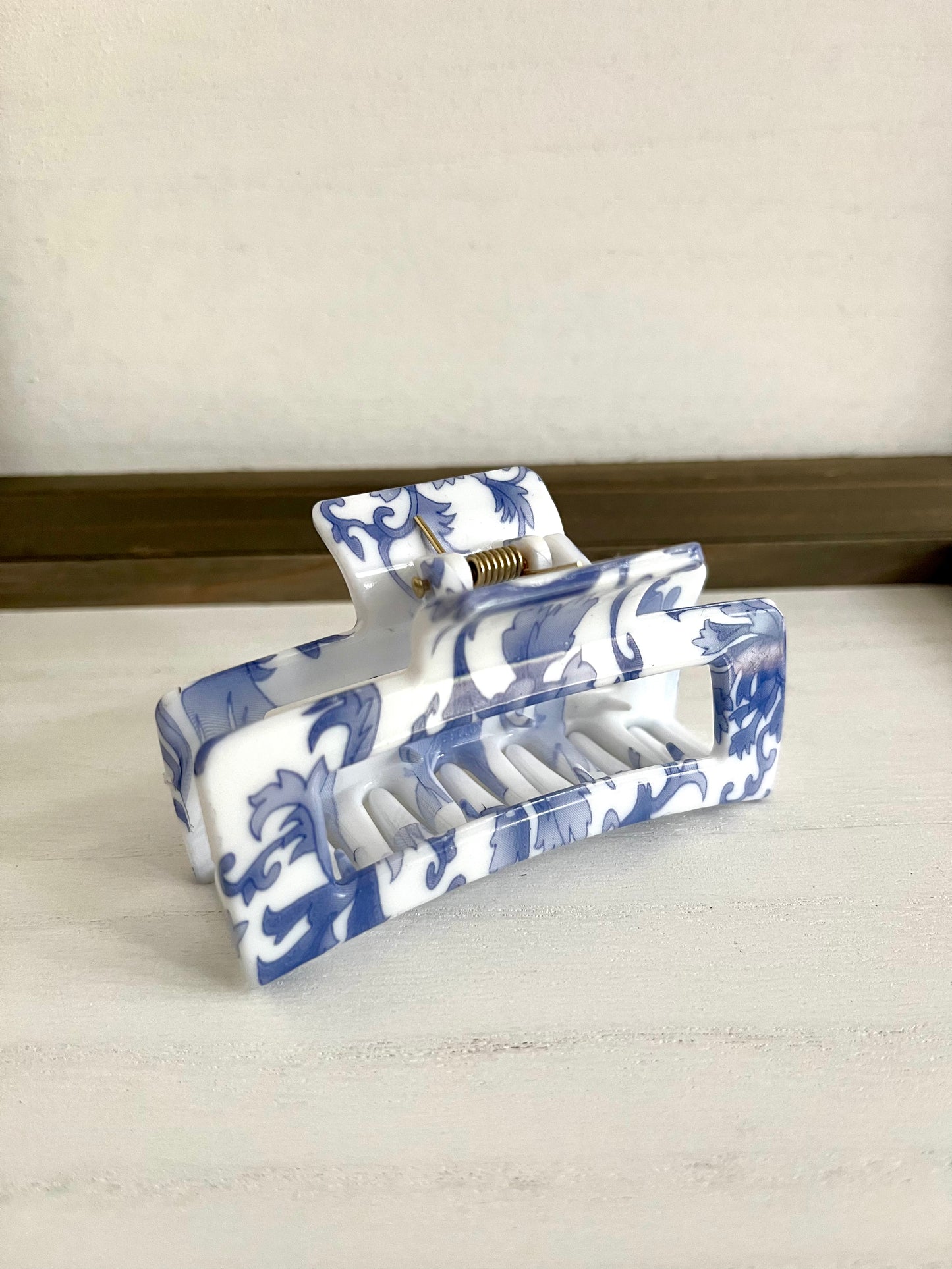 Vintage Style Blue Floral Hair Clip
