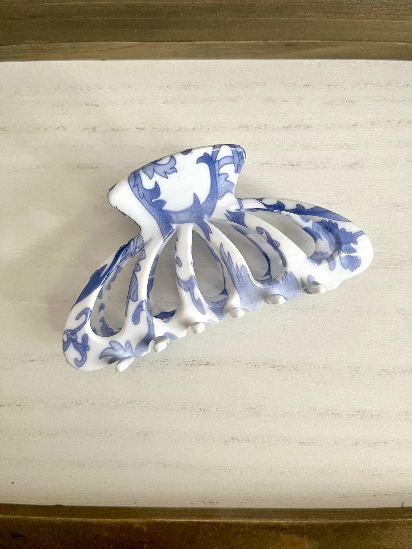 Vintage Style Blue Floral Hair Clip