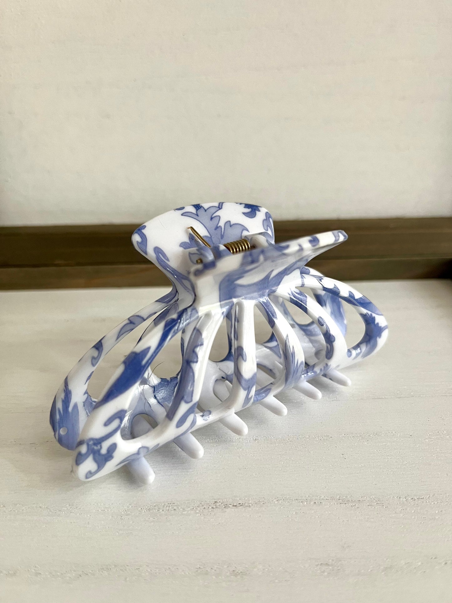 Vintage Style Blue Floral Hair Clip